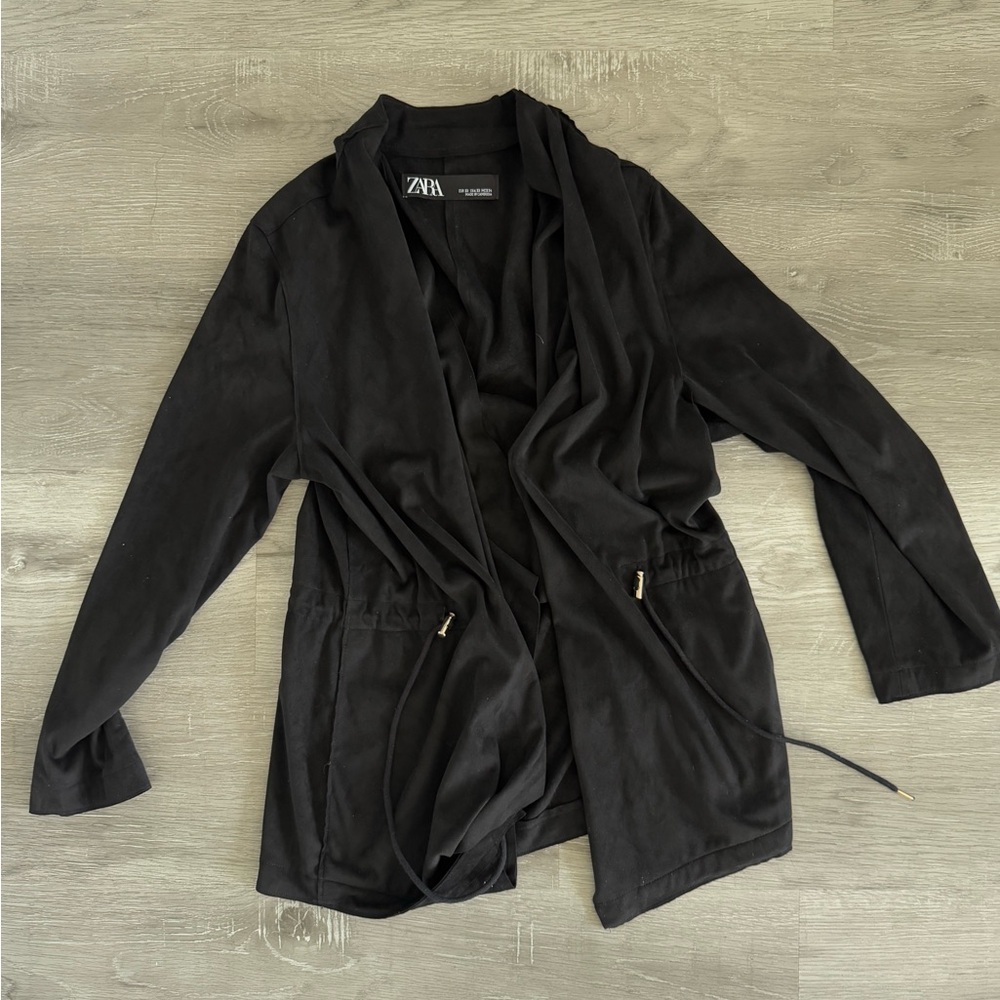 Zara Women's Elegant Black suede Coat